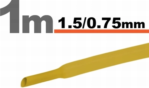 Gaine thermorétractable jaune 1,5 / 0,75 mm