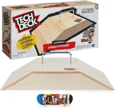 Rampe en bois avec fingerboard Tech Deck Shred Pyramid Set