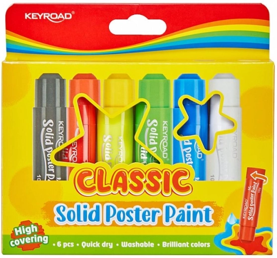 Peintures tempera solides Classic, lot de 6 pièces