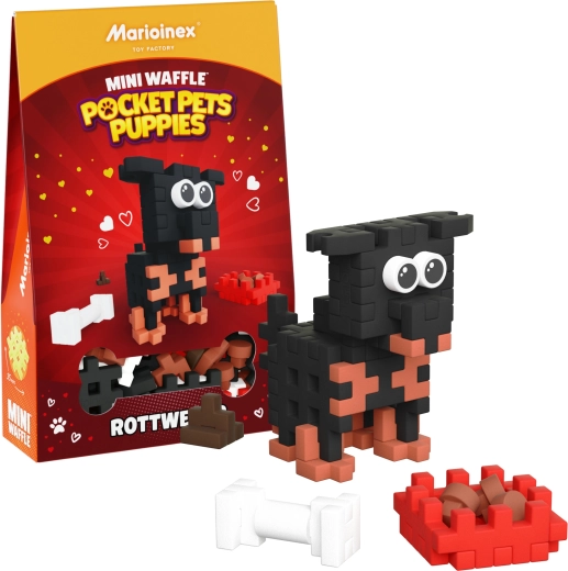 Stavebnice Mini Waffle Pocket Pets chiot Rottweiler