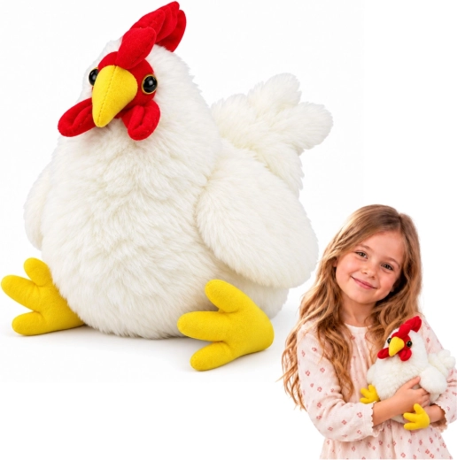 Poule blanche en peluche 20 cm