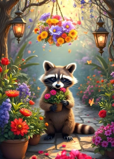 Puzzle Alipson Le jardin secret du raton laveur 1000 pièces