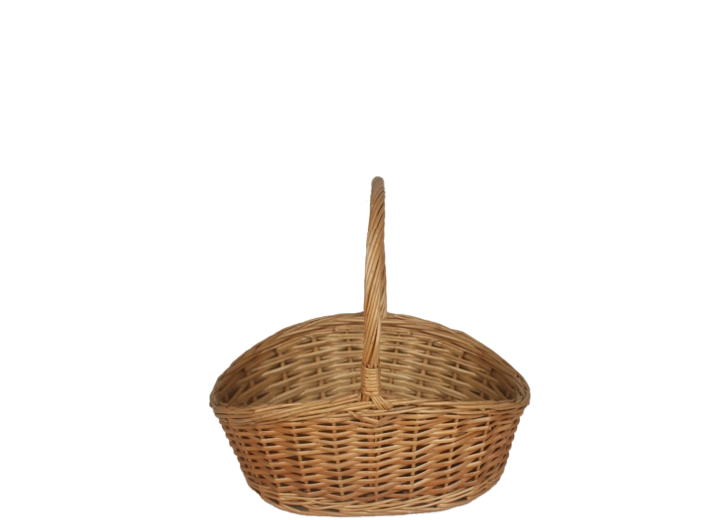 Panier ovale en osier naturel avec poignée 28 × 21 × 12/25 cm