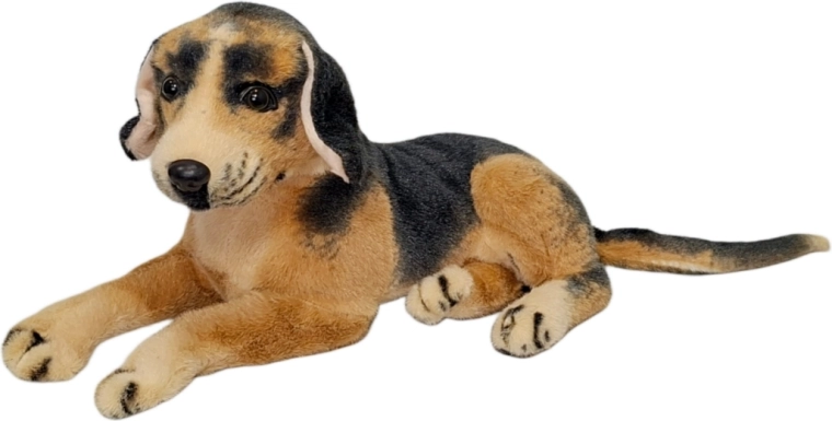Chien en peluche marron-noir - 1 pièce
