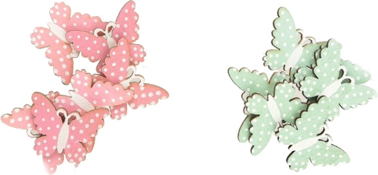 Petits papillons en bois autocollants 3 cm (12 pcs)