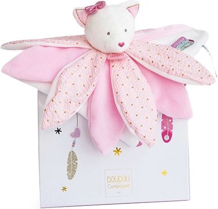 Coffret cadeau - peluche chat rose 26 cm