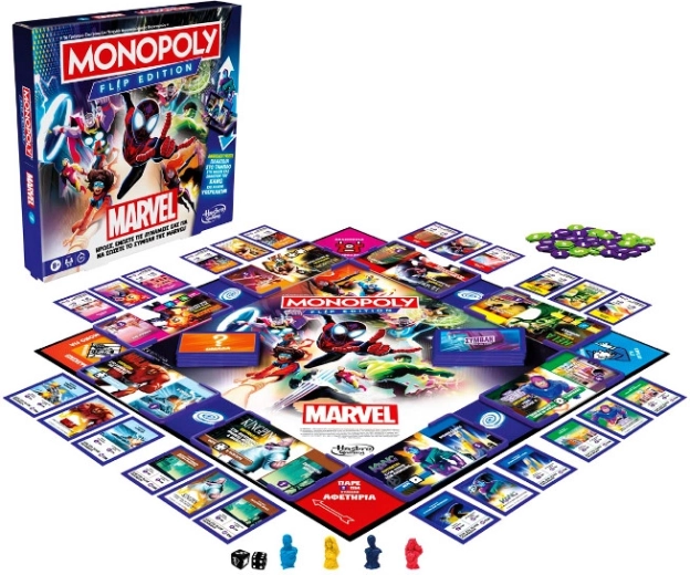 Monopoly Flip Marvel – jeu de société familial en polonais