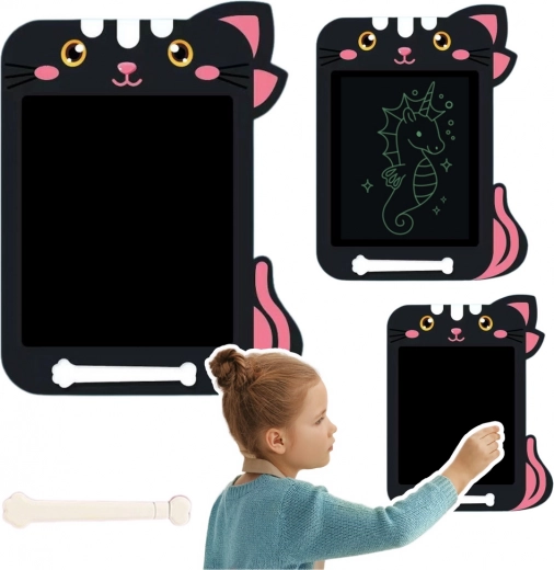 Tablette LCD magique pour enfants motif chat - noir