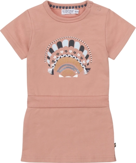 Dirkje robe fille à manches courtes, vieux rose, taille 98