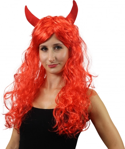Perruque de diablesse avec cornes