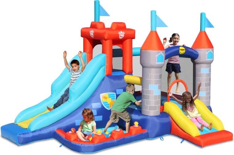Château gonflable Happy Hop Forteresse avec structure sauteur pour enfants