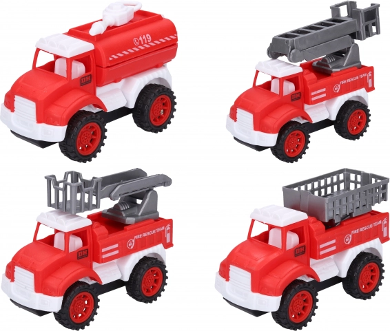 Ensemble de 4 petites voitures de pompiers