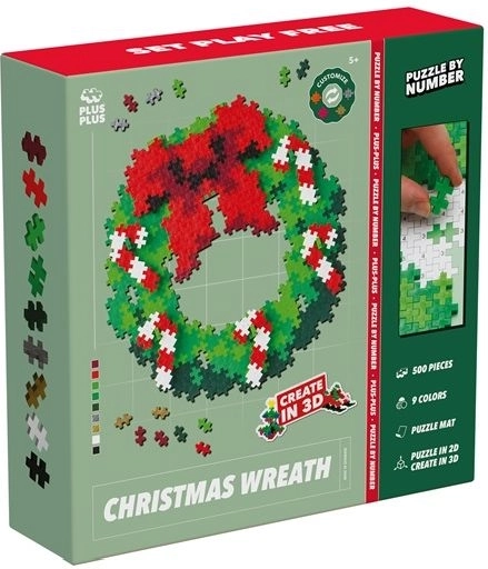 Plus-Plus puzzle par numéros couronne de Noël 500 pièces