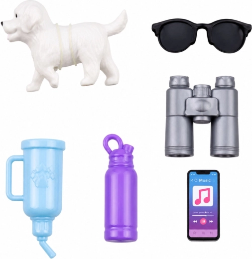 Nombreux accessoires, dont un chien