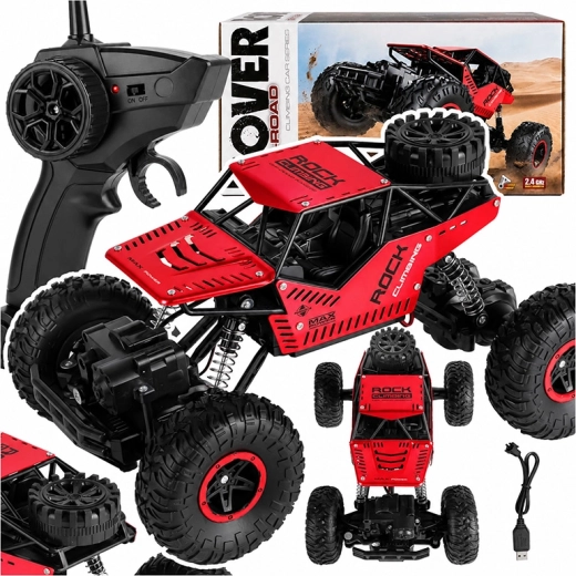 Voiture tout-terrain radiocommandée 4x4 1:16 rouge