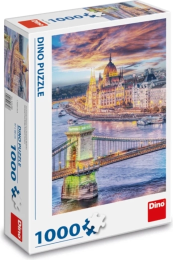 Motif iconique de Budapest aux couleurs vives