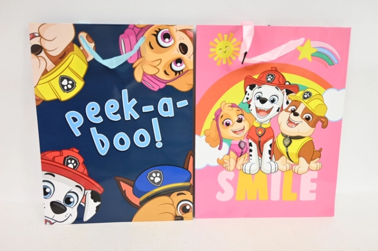 Sac cadeau en papier sous licence avec motifs pour enfants 34 × 26 cm