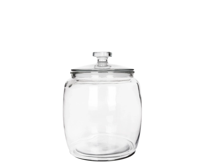 Bocal en verre 0,9 l rond avec couvercle en verre
