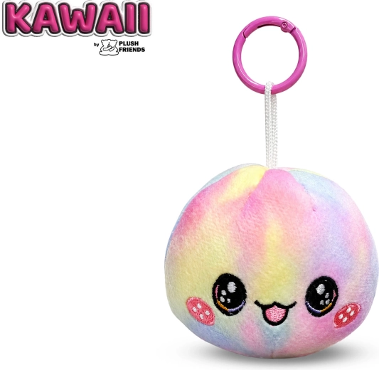 Plush Friends Kawaii porte-clés peluche arc-en-ciel Bao dumpling 8 cm