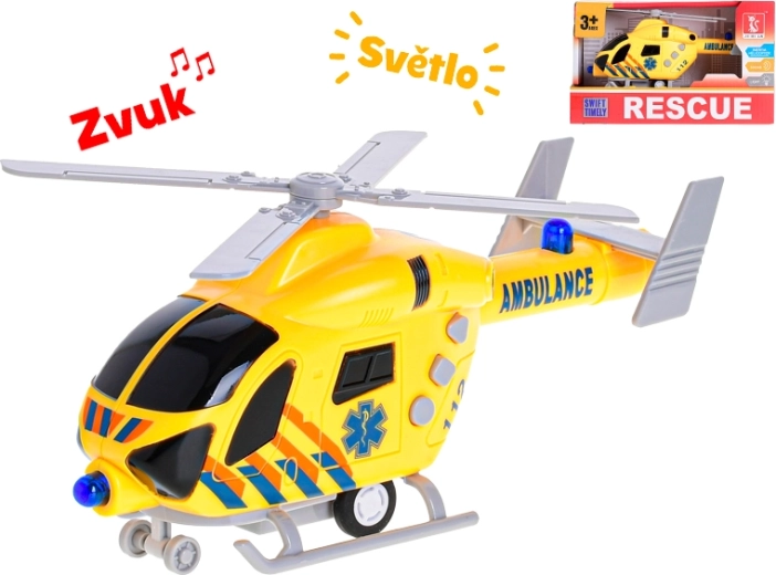 Hélicoptère de secours en plastique avec lumière et son 20 cm