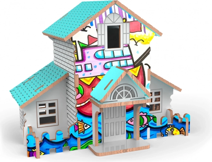 Maquette en bois 3D – puzzle à colorier