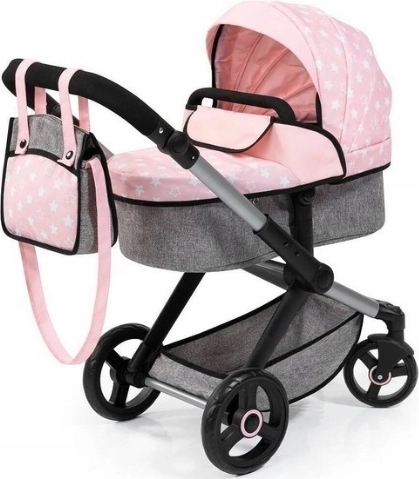 Poussette combinée pour poupées Bayer Xeo rose-gris