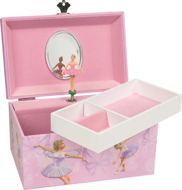 GOKI boîte à bijoux musicale Danse des papillons, mélodie : Le Lac des cygnes