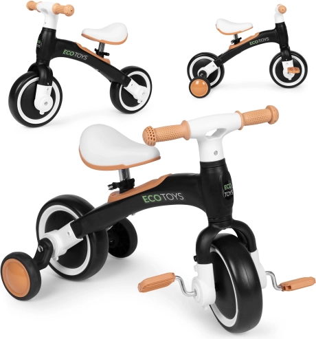 Draisienne avec pédales 3 en 1 noir ECOTOYS
