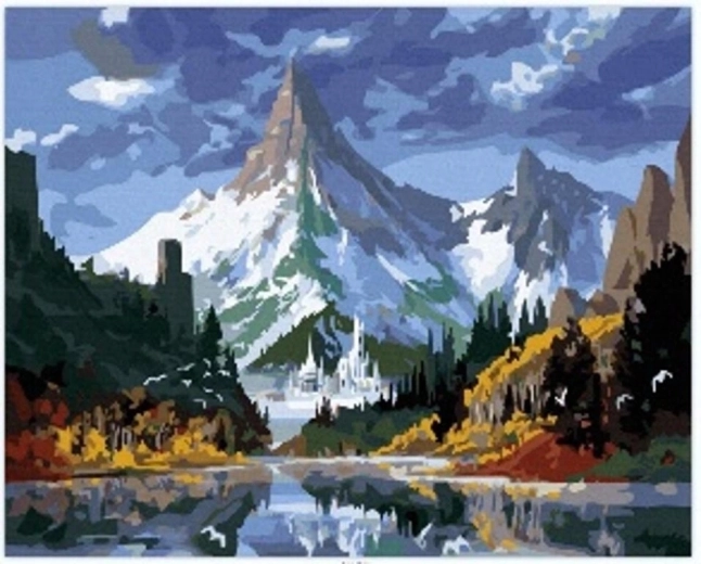 Norimpex Peinture par numéros Château dans les hautes montagnes 40 × 50 cm