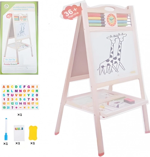 Tableau en bois double face avec boulier et accessoires