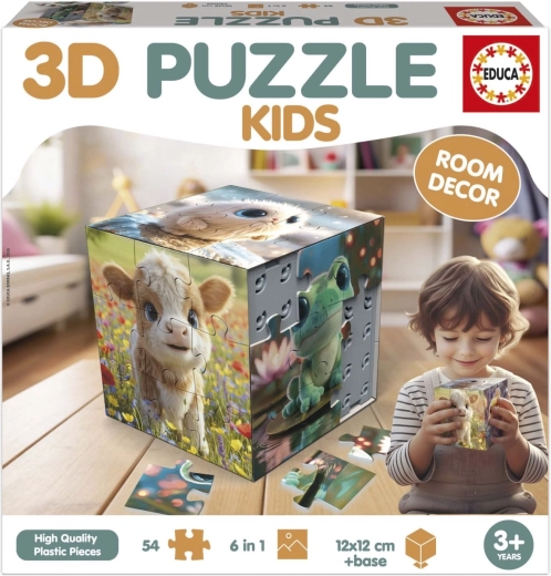 Educa puzzle 3D cube animaux 54 pièces