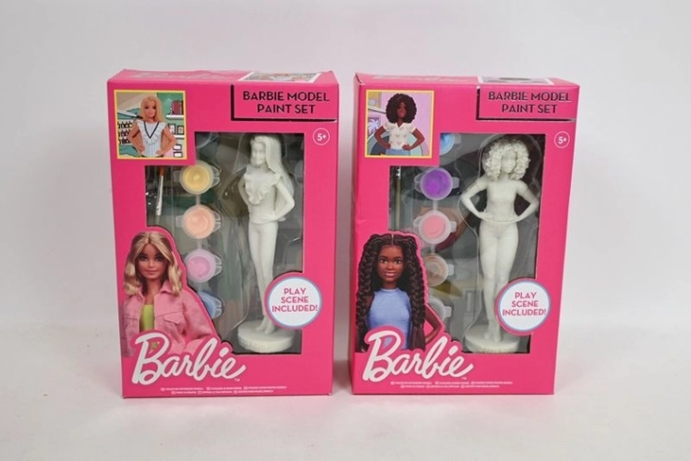 Figurine en plâtre Barbie à peindre avec peintures (2 variantes)
