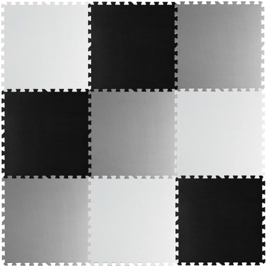 Tapis puzzle en mousse damier RICOKIDS 180 × 180 cm, 9 pièces