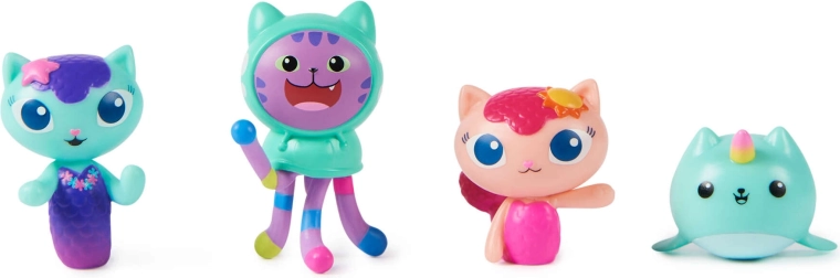 Quatre figurines emblématiques de la série