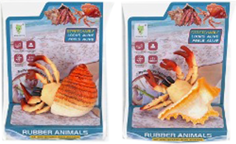 Crabe en caoutchouc avec coquille 10 cm