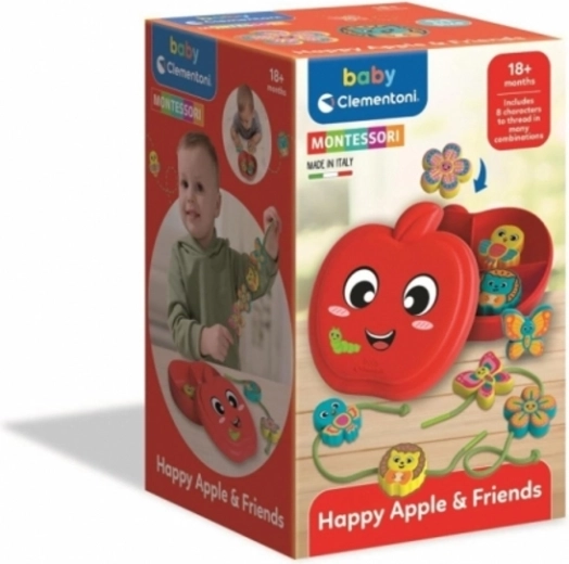 Pomme et amis – jeu d’enfilage inspiré de Montessori