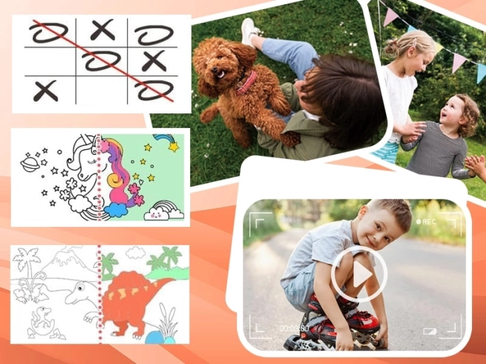 Photos, vidéo 1080P et jeux amusants