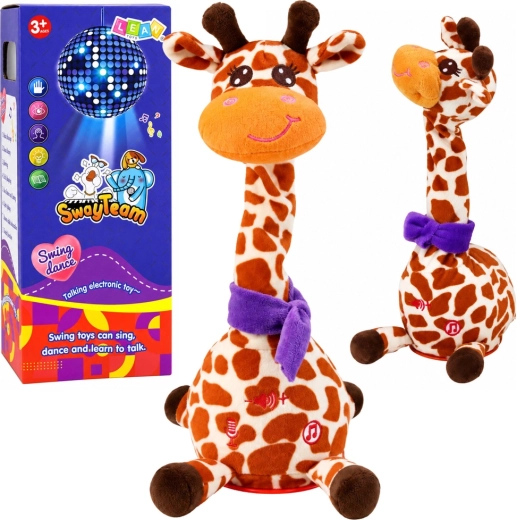 Girafe en peluche interactive dansante, chantante et répétant les sons, 30 cm
