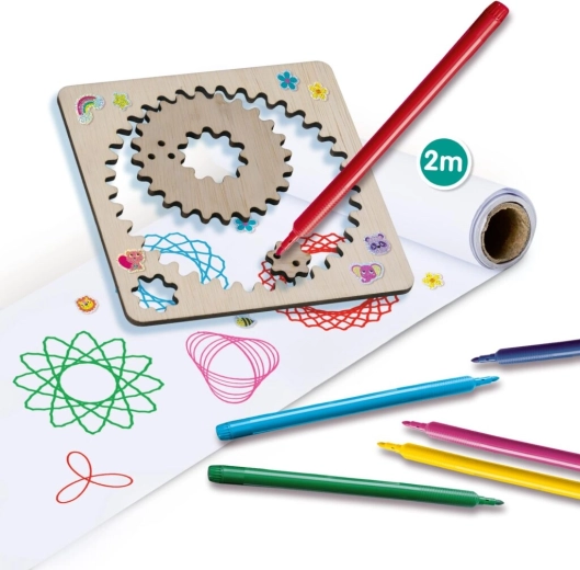 6 feutres de couleur et rouleau de papier de 2 m