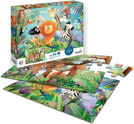 Sentosphere puzzle savane sauvage (2× 24 pièces)