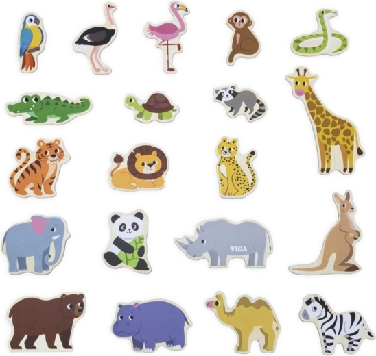20 aimants avec des motifs animaliers