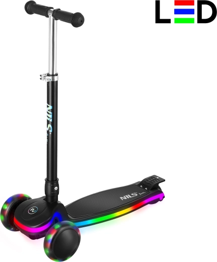Nils Fun – trottinette enfant à trois roues avec deck LED