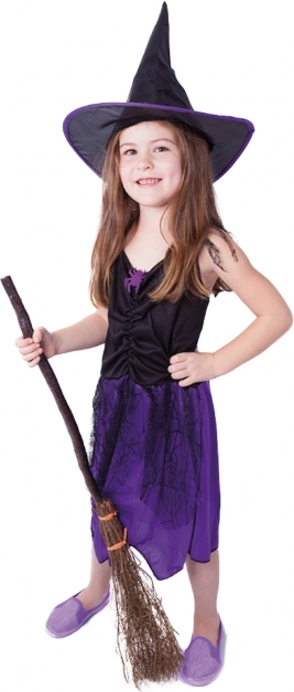 Déguisement de sorcière pour enfant avec chapeau – Violet