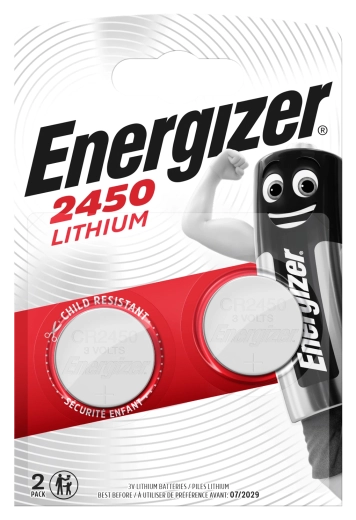 Energizer CR2450 piles bouton au lithium 3 V, lot de 2 pièces