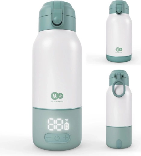 Chauffe-lait de voyage et thermos 2-en-1 Kinderkraft Gaja Green