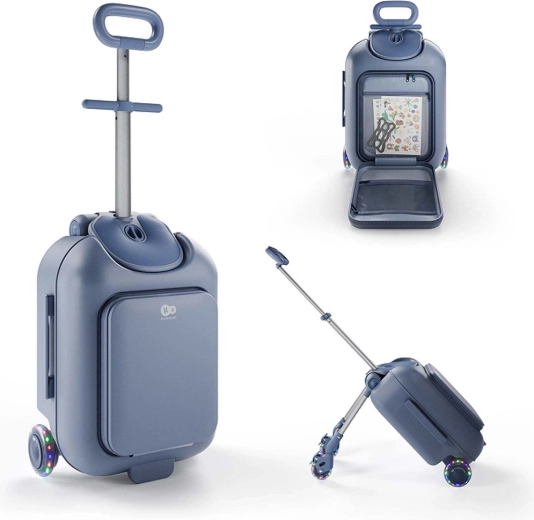 Kinderkraft Cabby valise cabine enfant avec siège 2en1 bleue