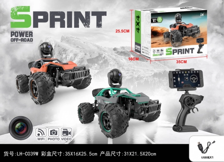Voiture de course Sprint avec caméra Wi‑Fi et télécommande