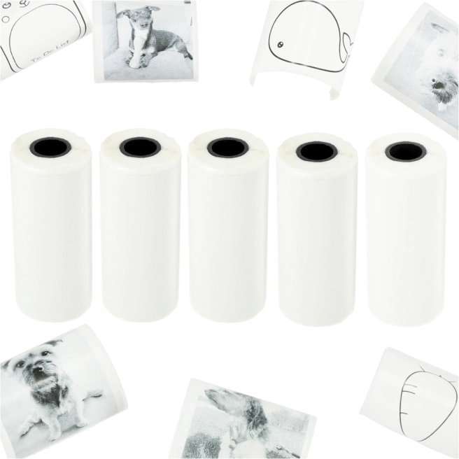 Rouleau de papier thermique adhésif pour mini imprimante