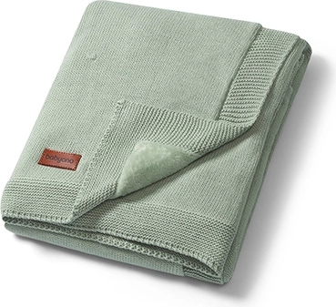 Couverture bébé matelassée Babyono en coton naturel sauge 75 × 100 cm