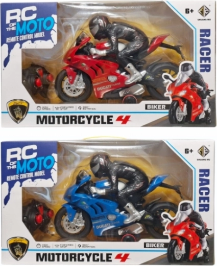 Moto sportive télécommandée avec figurine de pilote et chargeur - 1 pièce